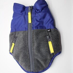 Hotel Doggy Size X-Small Blue Gray Pet Coat Jacket with Faux Zipper & Pockets
